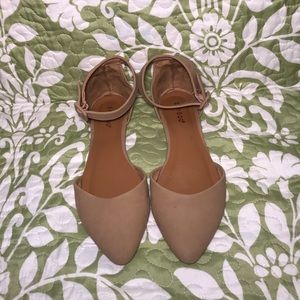 Tan Ankle strap Flats